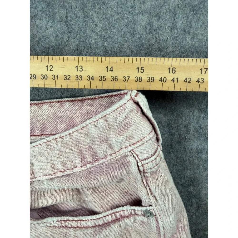 We The Free Free People Pink Acid Wash Distressed Denim Shorts Button‎ Fly 29